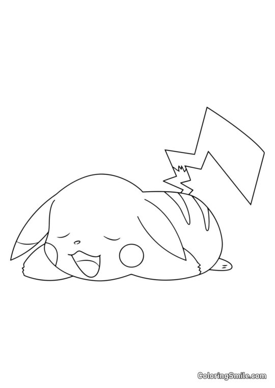Pikachu spí - Omalovánka