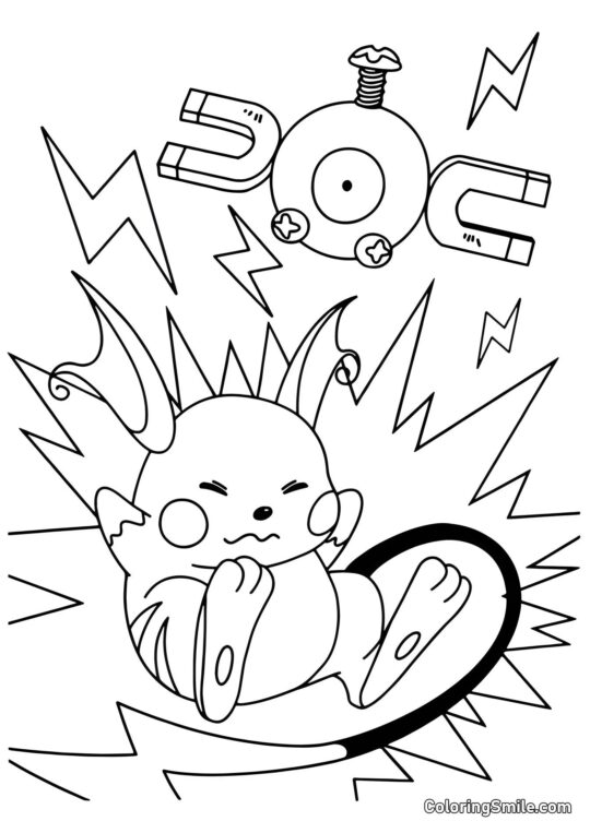 Raichu a Magnemite - Omalovánka