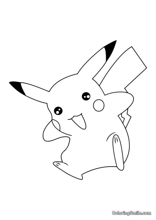 Pikachu skáče radostí - Omalovánka
