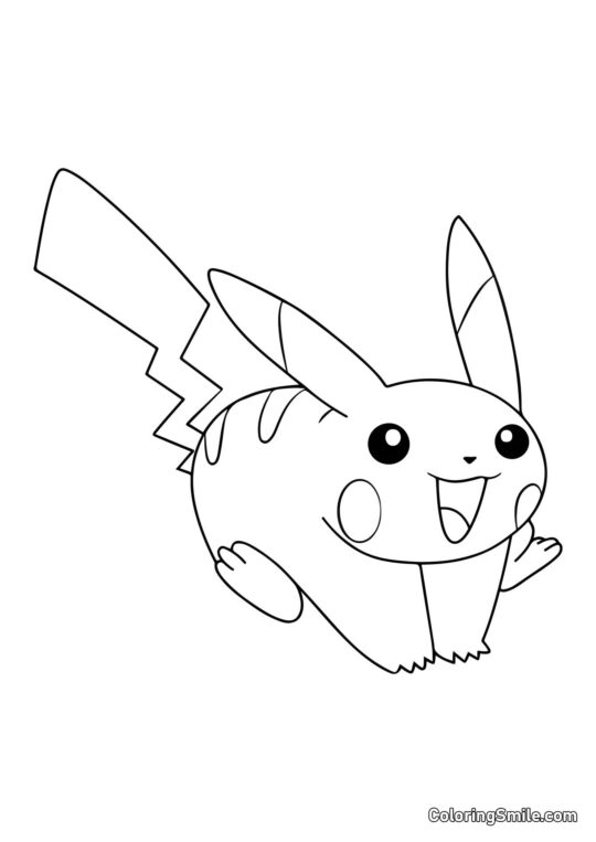 Běžící Pikachu - Omalovánka
