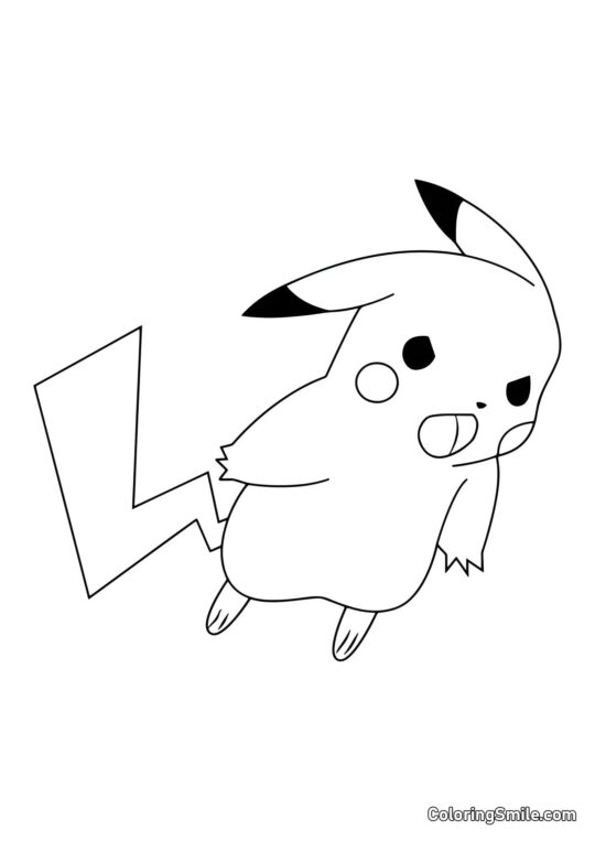 Pikachu burcuje do boje s výkřikem - Omalovánka