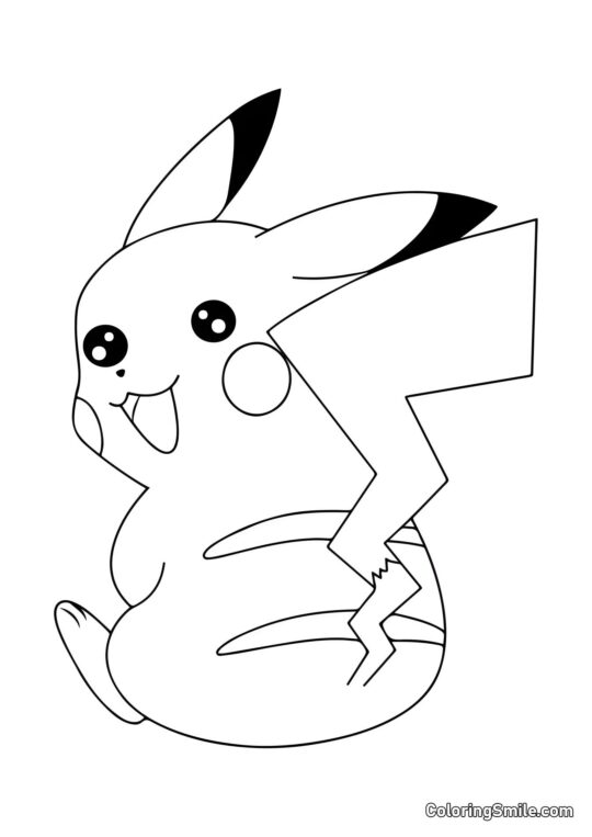 Radostný Pikachu - Omalovánka