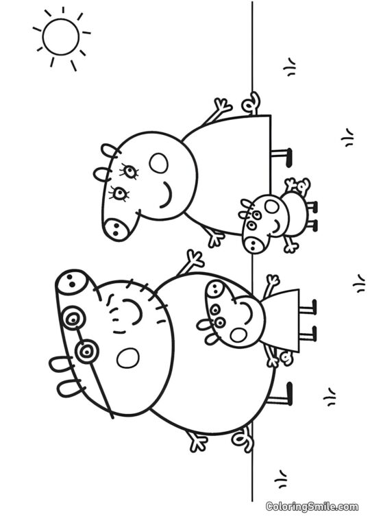 Rodina Peppy Prasátkové - Omalovánka