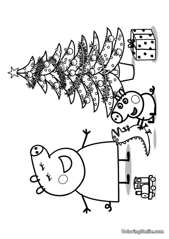 Peppa na Nový Rok - Omalovánka