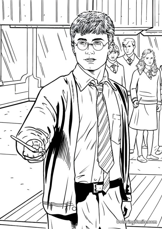 Harry chránící přátele - Omalovánka