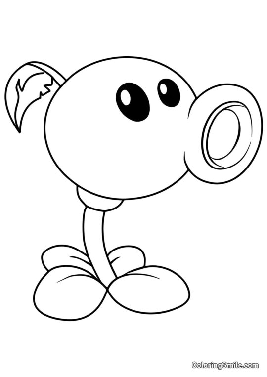 Hráškový střelec z Plants vs. Zombies - Omalovánka