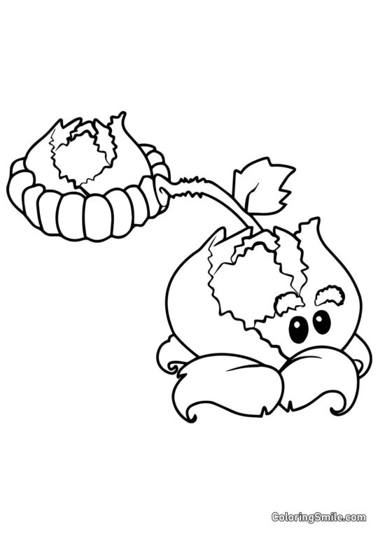 Kapustový katapult z Plants vs. Zombies - Omalovánka