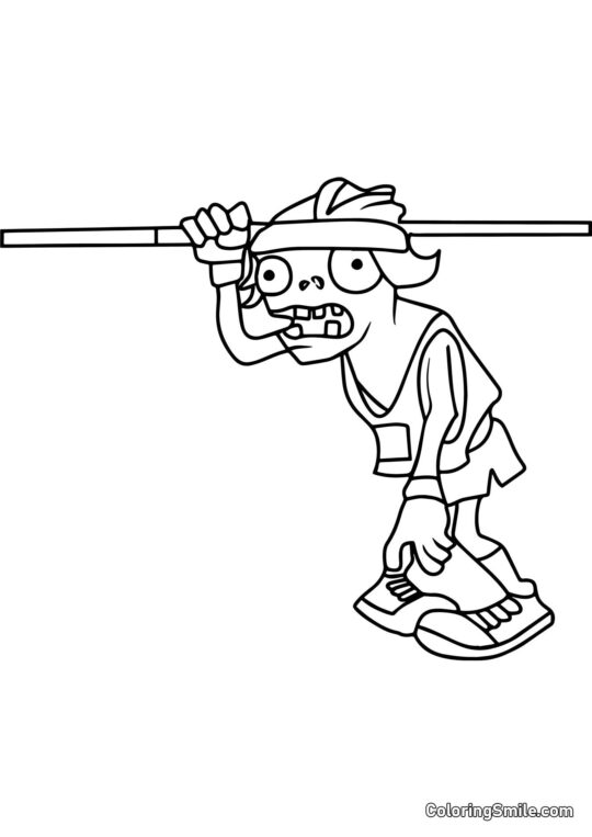 Zombie skokan s tyčí - Omalovánka