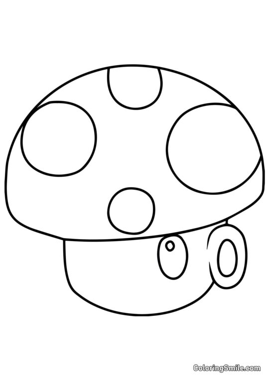 Puff-houba z Plants vs. Zombies - Omalovánka