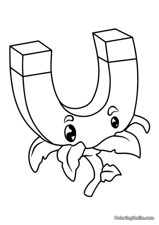 Zlatý magnet z Plants vs. Zombies - Omalovánka