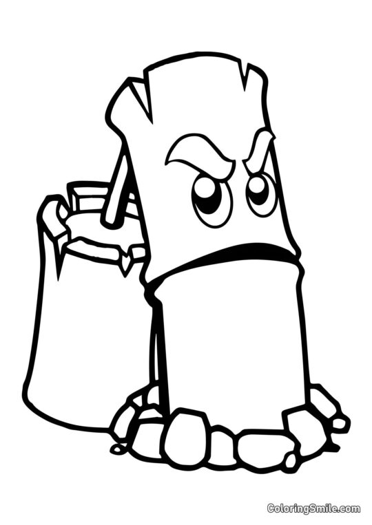 Střílející bambus z Plants vs. Zombies - Omalovánka