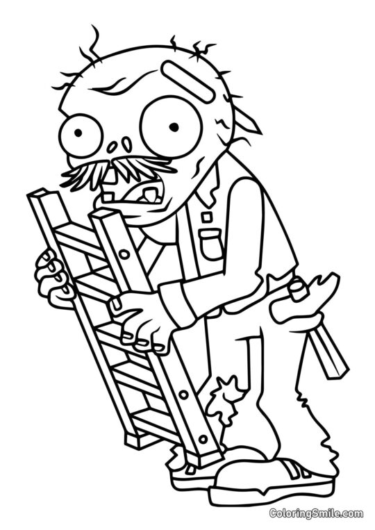 Žebříkový zombie - Omalovánka