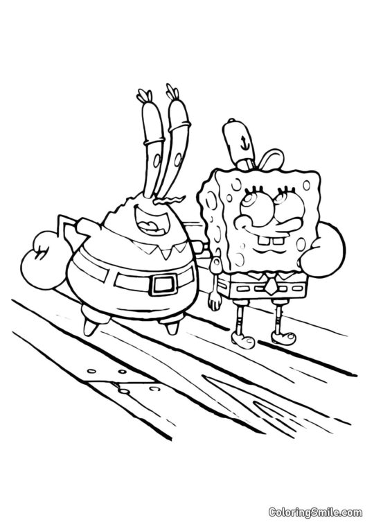 Hvězda Patrik kouká přes dalekohled - Omalovánka