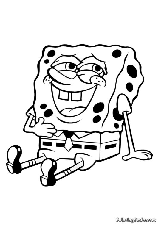 SpongeBob se směje - Omalovánka