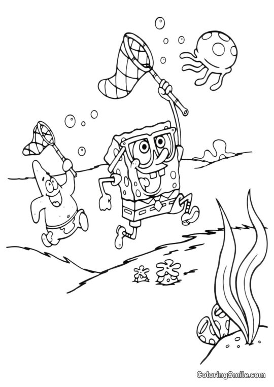 Chobotnice Kvík spadla z bicyklu - Omalovánka