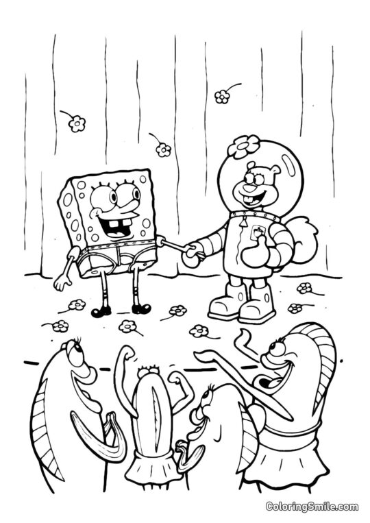 Šéf Krab v kuchyni - Omalovánka