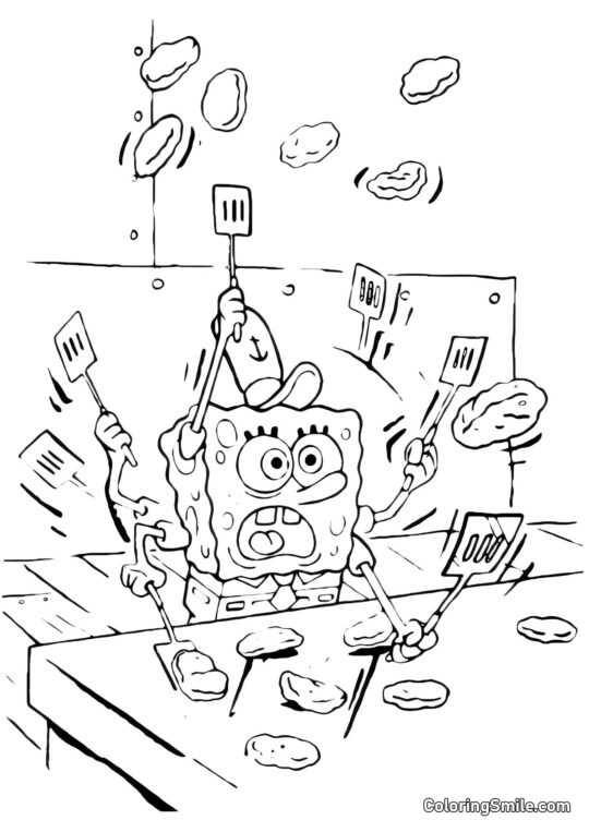 Chobotnice Kvík přemýšlí - Omalovánka