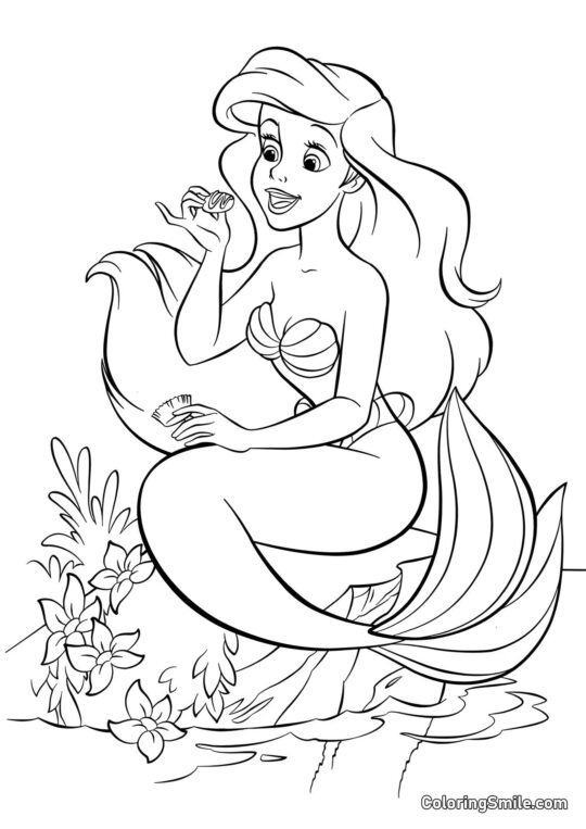 Mořská víla s konfety - Omalovánka