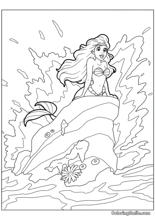 Píseň mořské víly - Omalovánka