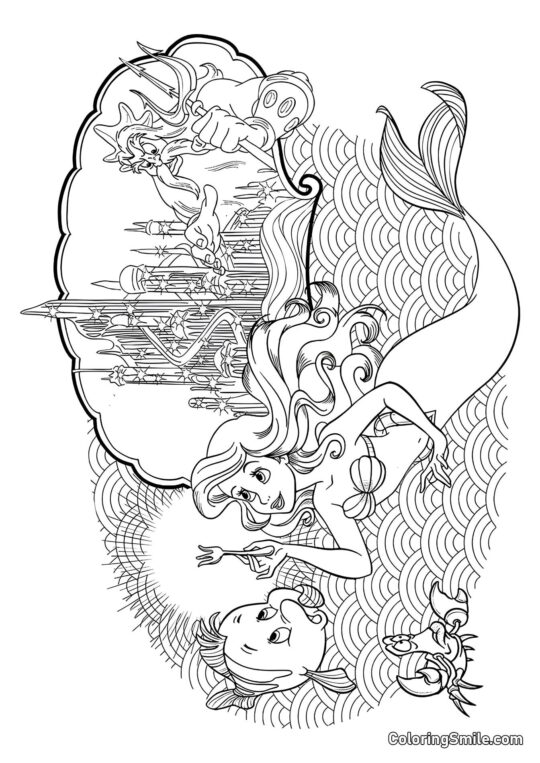 Ariel v podvodním království - Omalovánka