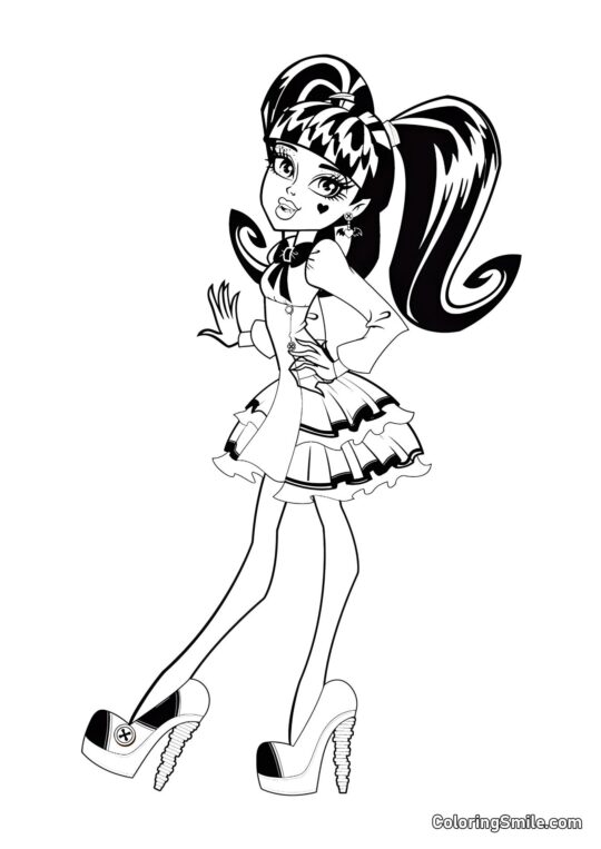 13 přání Draculaura - Omalovánka