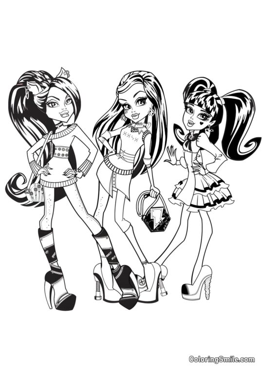 Monster High Panenky - Omalovánka
