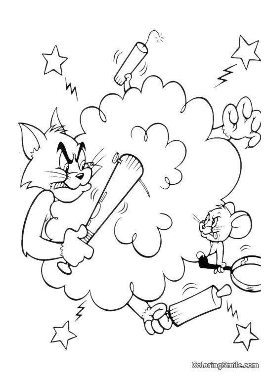 Ach, jak jsou Tom a Jerry Naštvaní - Omalovánka