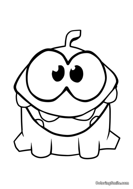 Om Nom s velkým úsměvem - Omalovánka