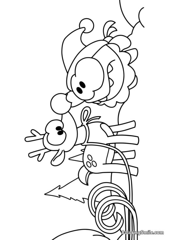 Om Nom a Santova sobíka - Omalovánka