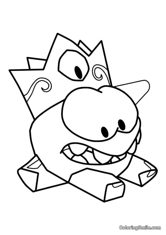 Om Nom s ledovou korunou - Omalovánka