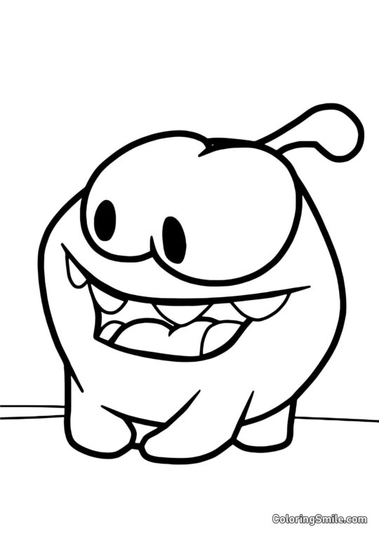 Om Nom s otevřenými ústy - Omalovánka