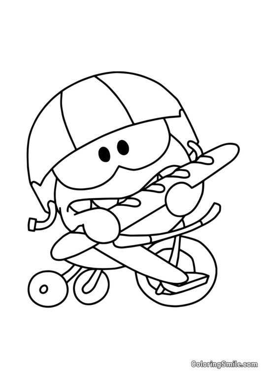 Om Nom s bagetou - Omalovánka