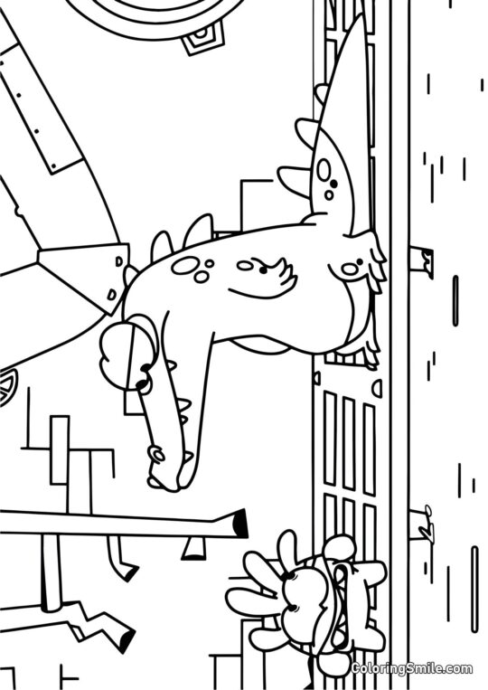 Super Nom a krokodýl - Omalovánka