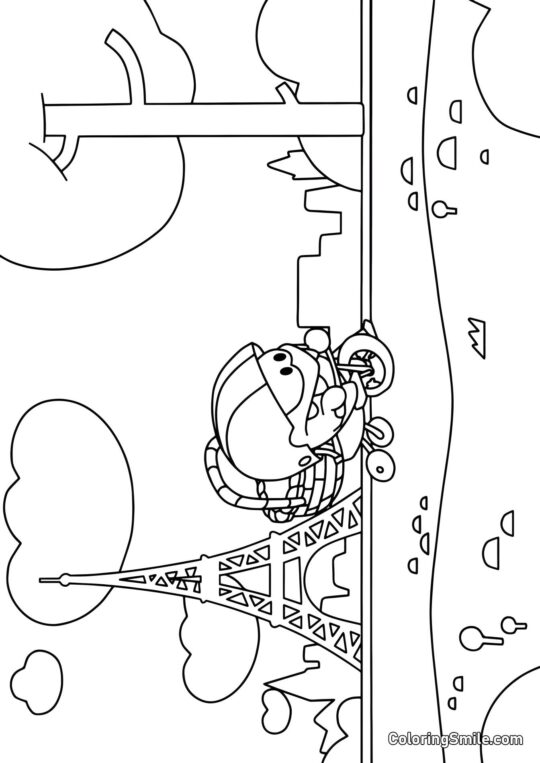 Om Nom v Paříži - Omalovánka