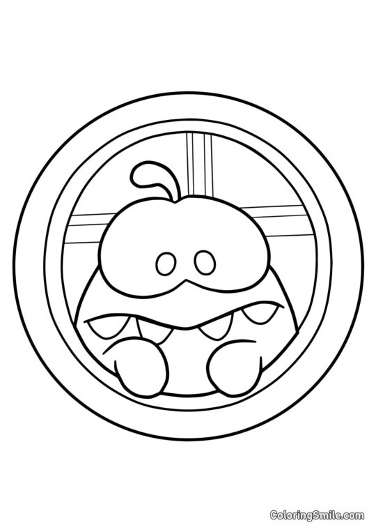 Om Nom v iluminátoru - Omalovánka