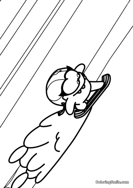 Om Nelle na snowboardu - Omalovánka