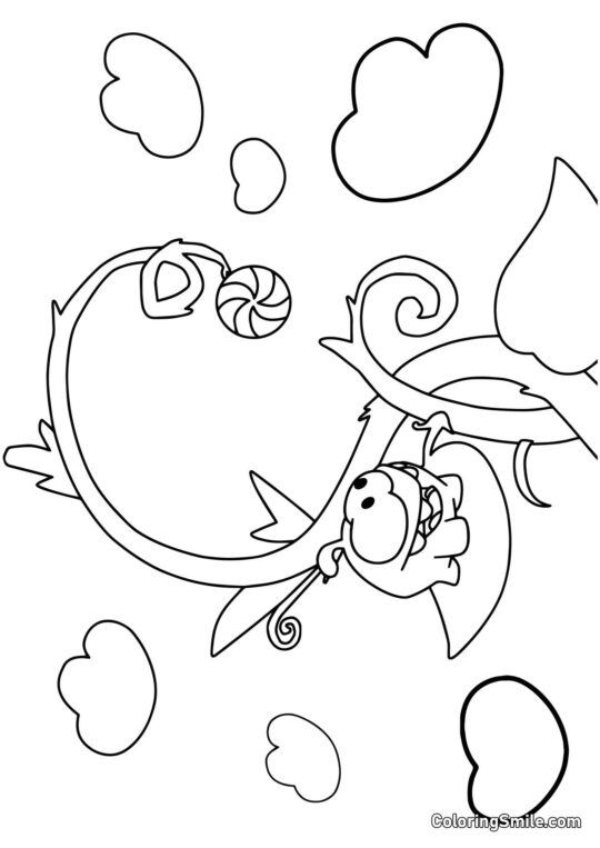 Om Nom a fazolové lízátko - Omalovánka