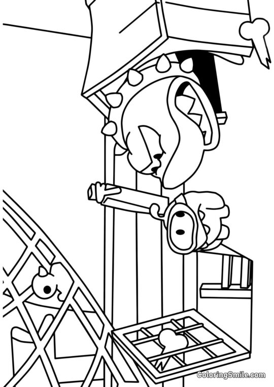 Om Nom a zlý žralok - Omalovánka