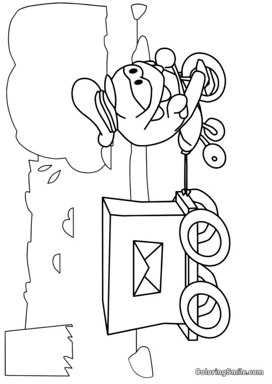 Om Nom pošťák - Omalovánka