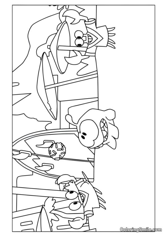 Om Nom s kraby - Omalovánka