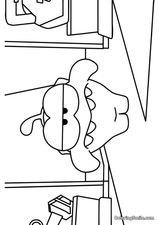 Om Nom v posilovně - Omalovánka