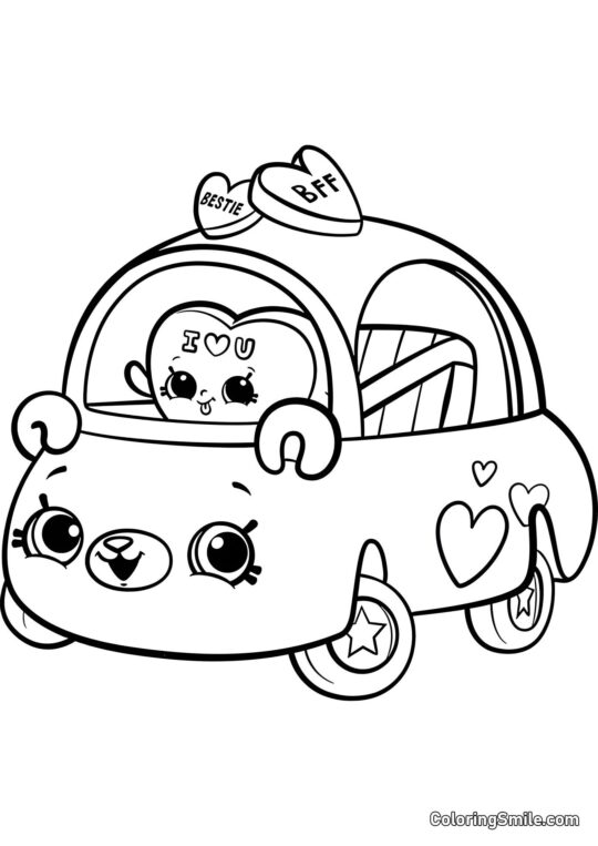 Shopkins Dívčí auto - Omalovánka
