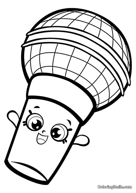 Shopkins Mikrofon Mike - Omalovánka