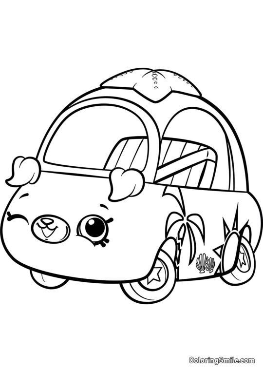 Shopkins Mrkající auto - Omalovánka