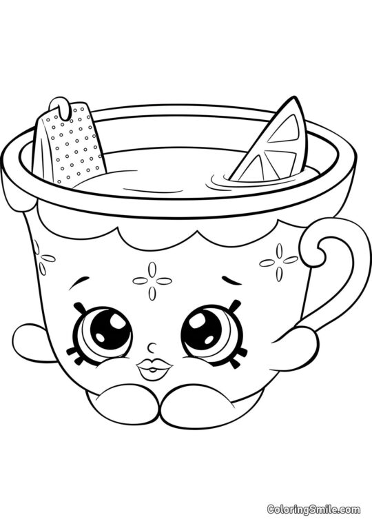 Shopkins Čaj s medem a citronem - Omalovánka