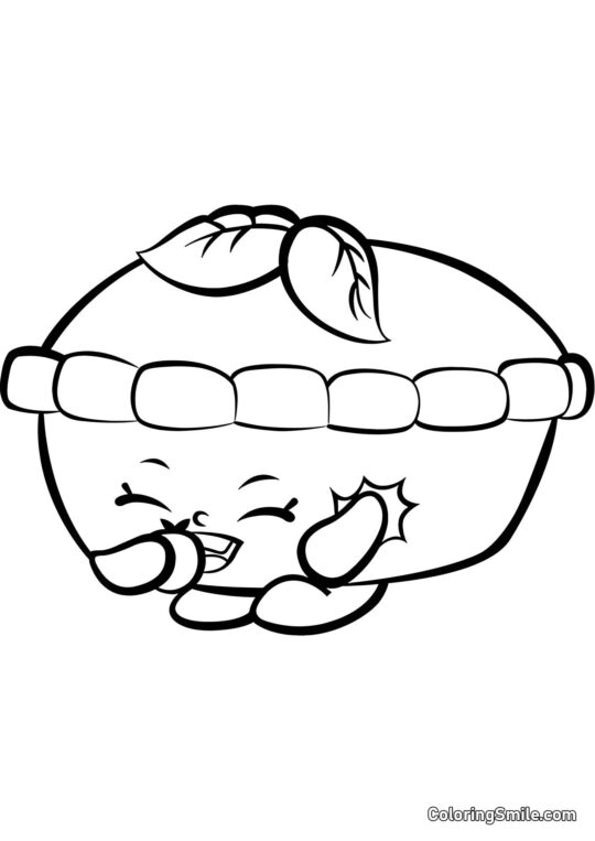 Shopkins Jablečný koláč - Omalovánka