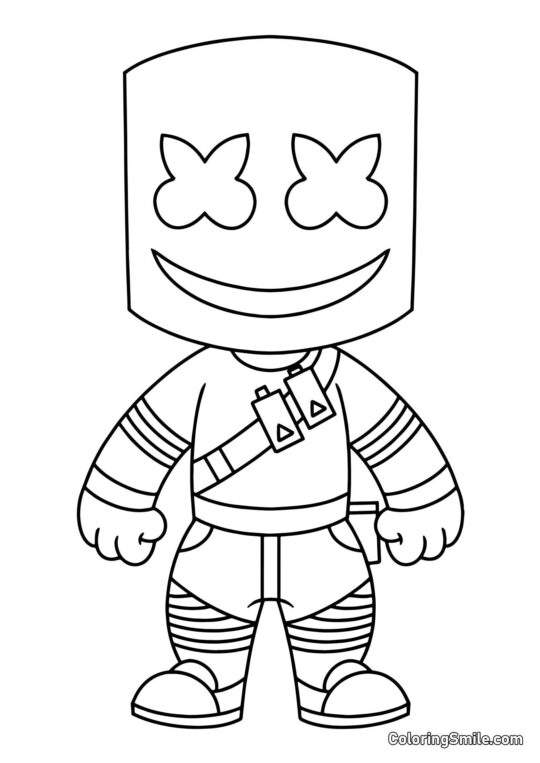 Fortnite Chibi Marshmello - Omalovánka