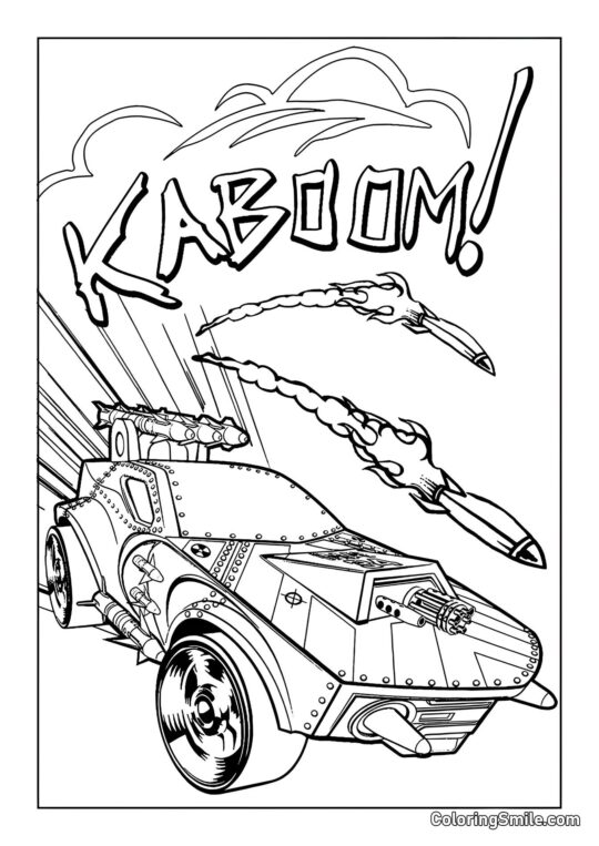 Ozbrojené Hot Wheels - Omalovánka