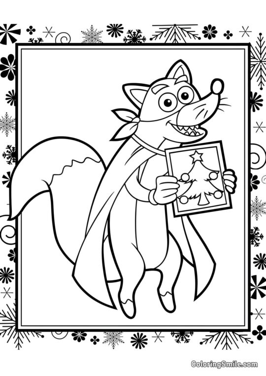 Veverka a Nový rok - Omalovánka