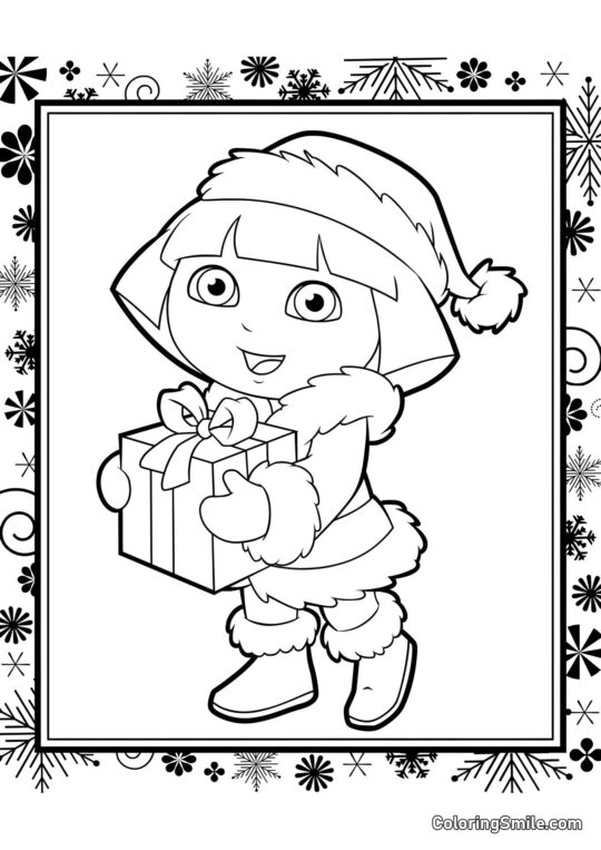 Dora Dobrodružka a Nový rok - Omalovánka